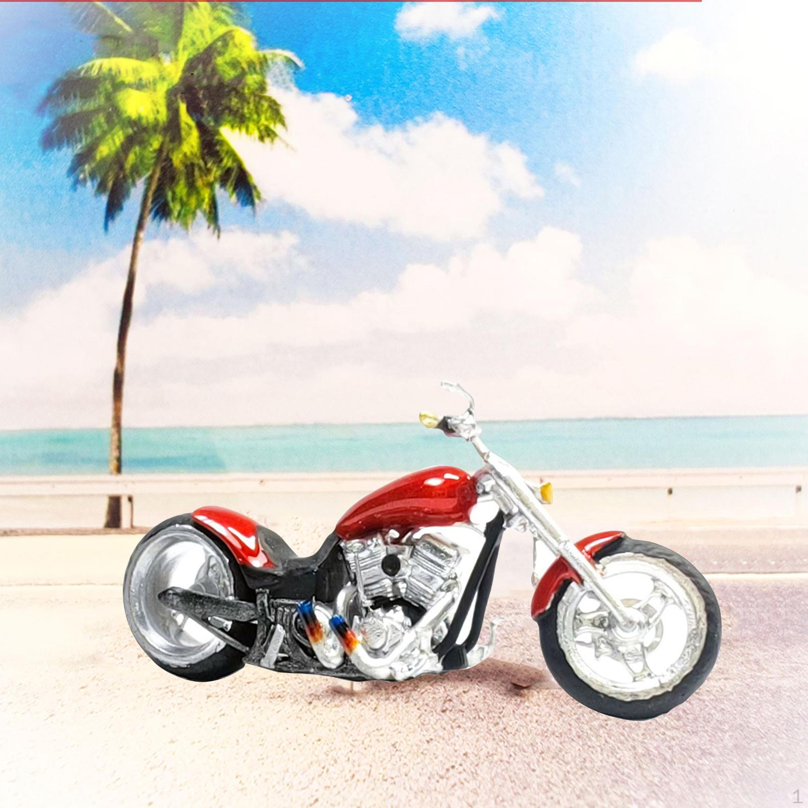 

1/64 Miniature Motocycle Figurines for Building Scene Railroad DIY Projects червоний