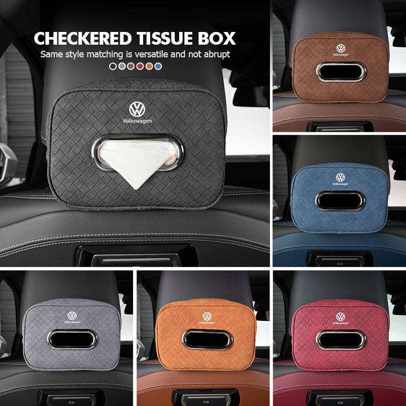 Leather Car Tissue Box Hanging Auto Tissue Holder for Car Seat Back For Volkswagen VW Golf 4 5 6 7 Polo Jetta Sagitar Magotan zg9