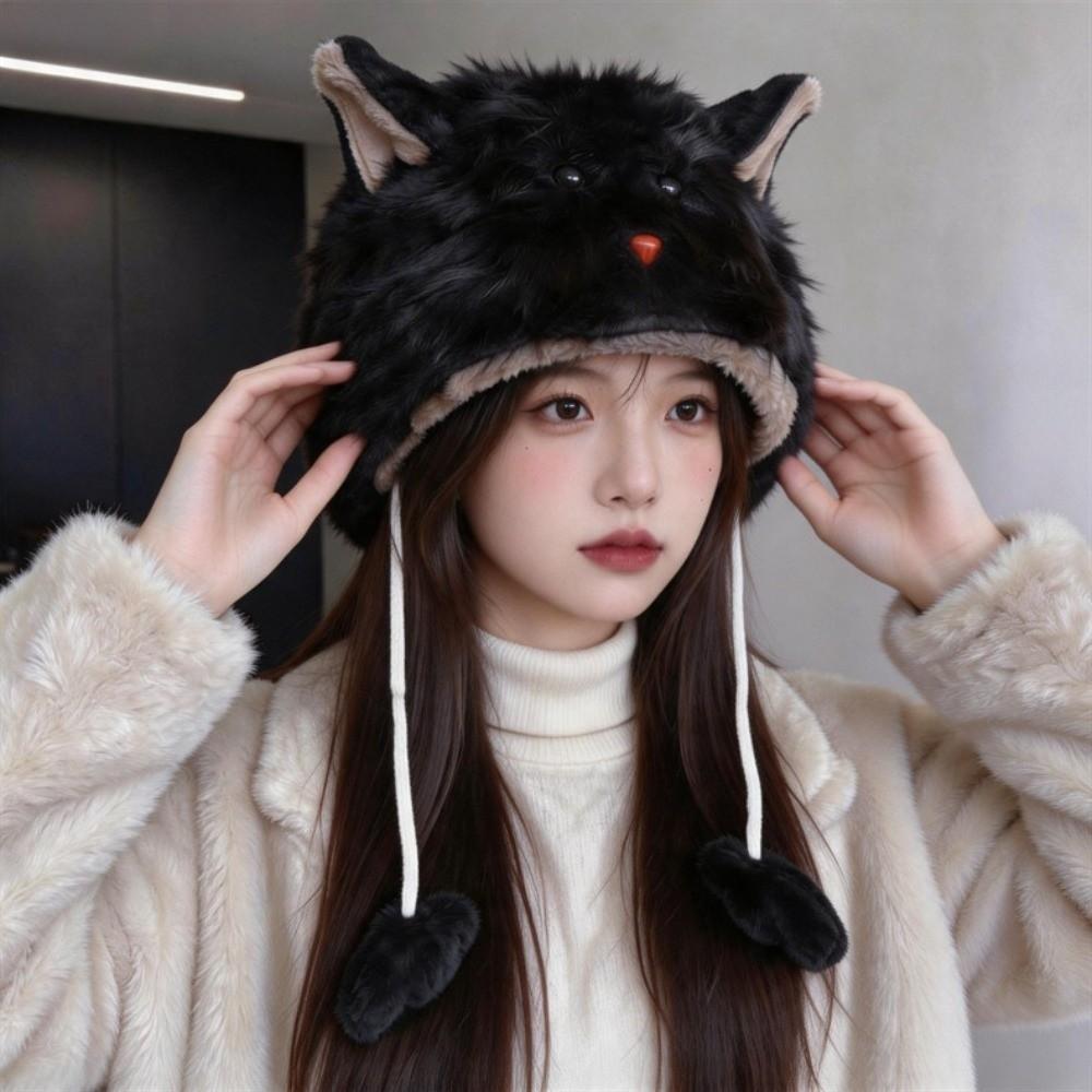 Warm Winter Hat Windproof Earmuff Hat Cute Faux Fur Hat for Women