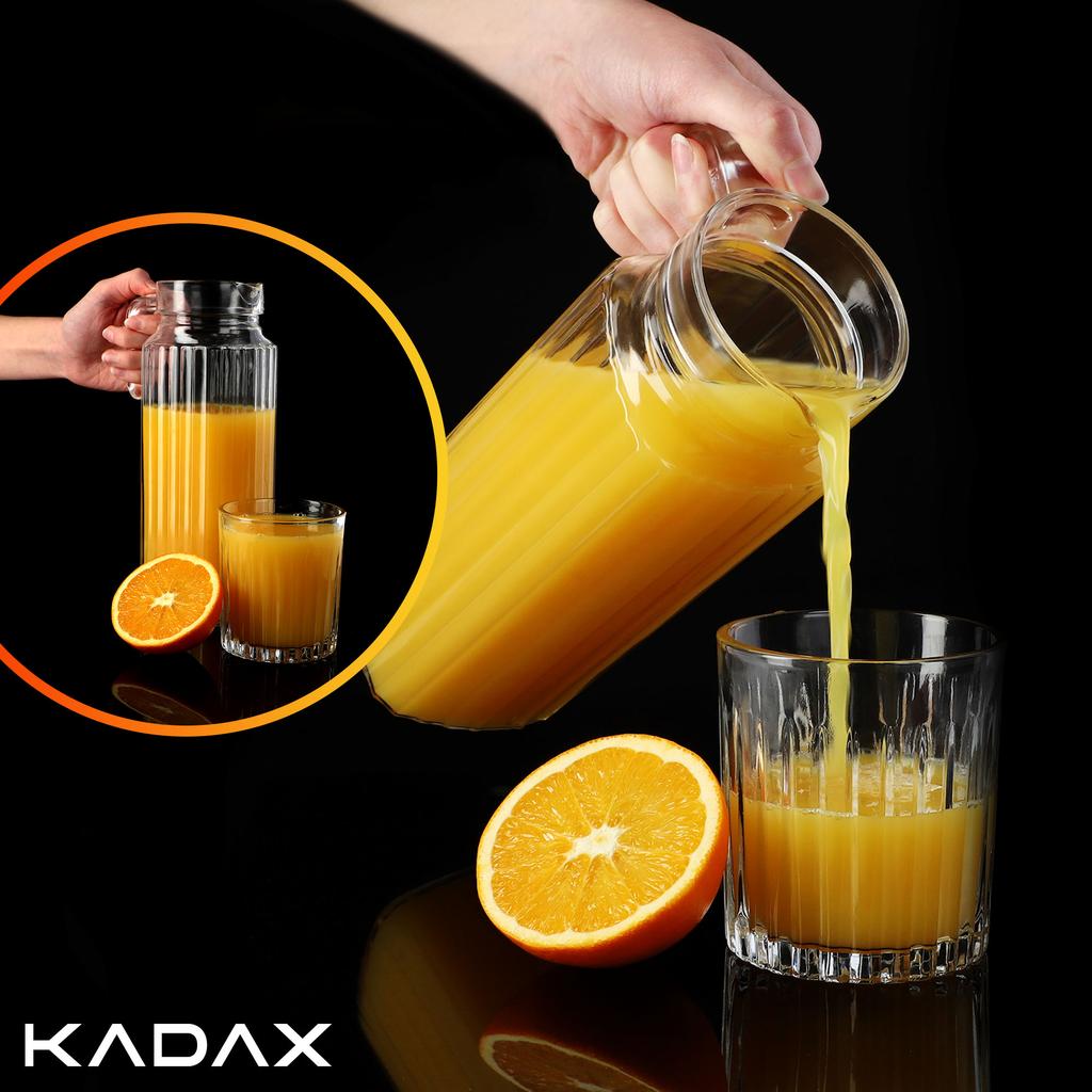 KADAX Capacious Glass Pitcher for Beverages Water Juice 1.1L