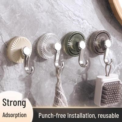 Traceless Adhesive Suction Hook - Strong Load-Bearing, No-Drill Wall/Bathroom Hook for Doors