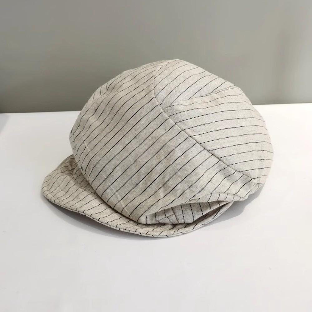 Y2k Octagonal Hat Thin Painter Caps New Striped Berets Girl