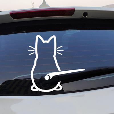 Funny Cat Car PET-klistremerke Vanntett selvklebende Værbestandig kjøretøy Auto SUV Bak frontrute
