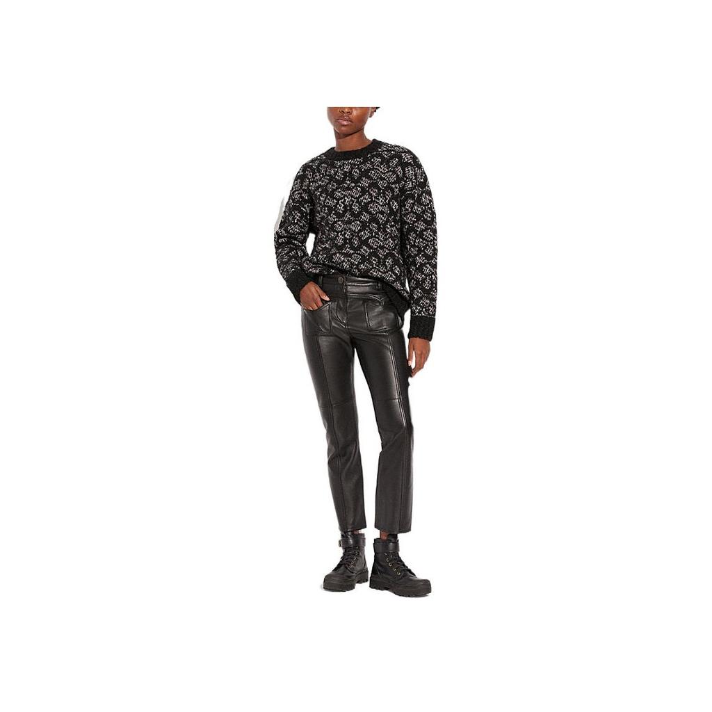 Coach FW22 Pattern Printed Loose Casual Crew Neck Long Sleeve Sweatshirt Women Sweatshirt Black CF886-BK-BR