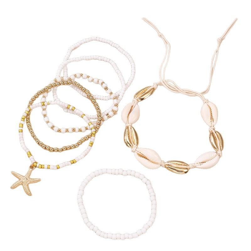 Bohemian Style Multilayer Glass Shell Jewelry Set For Women Gift
