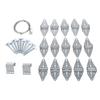 16 18x7 Garagentor-Beschlagset Garagentor-Scharnier Nylonrolle Obere Winkel mit 2650mm Kabel