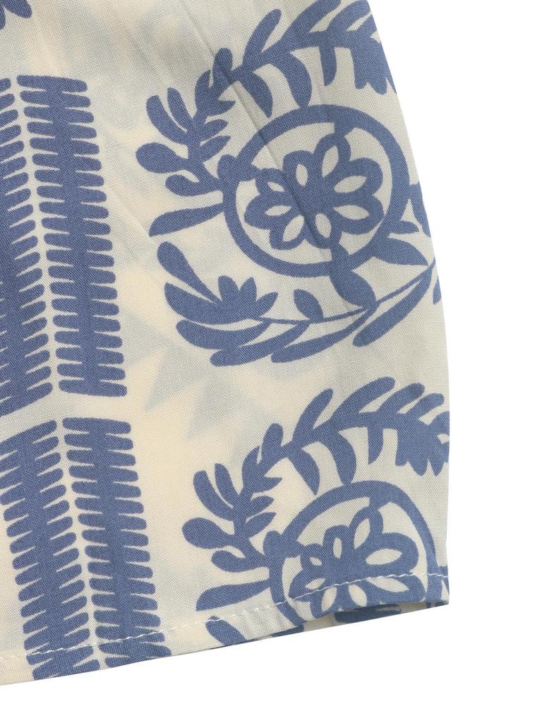 2025 Summer Ethnic Print V-Neck Short Sleeve Dress