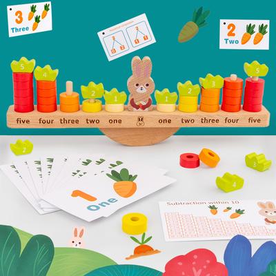 Children's Early Education Cartoon Scale Mathematics Cognition Enlightenment Teaching Aids Building Block Balance Training Toys