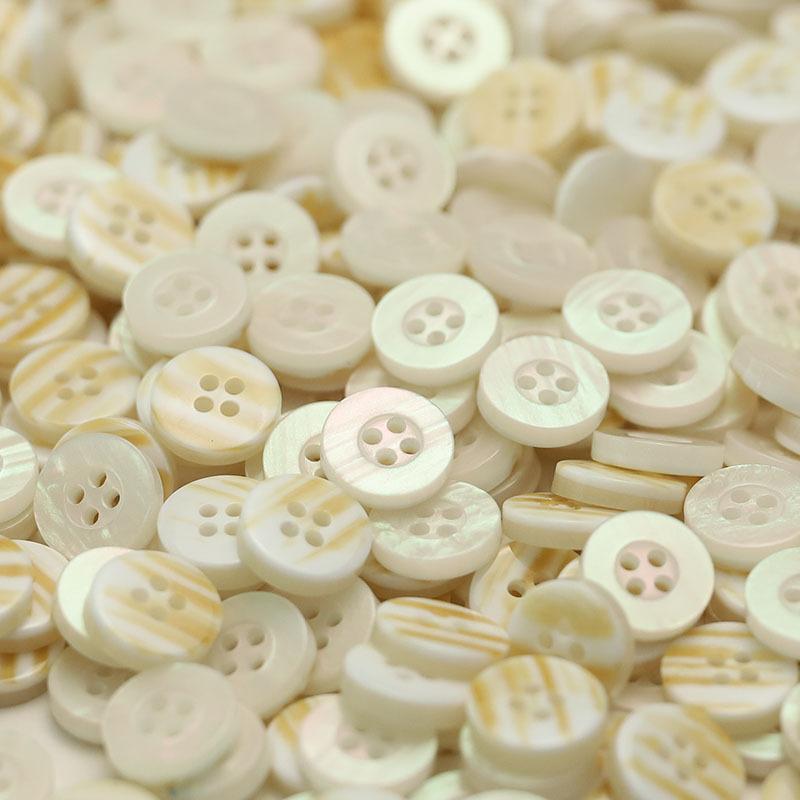 Imitation Shell Four-Eye Resin Button Knitted Cardigan Sleeve Collar Button Women'S Shirt Dress Top Clothing Button Accessories