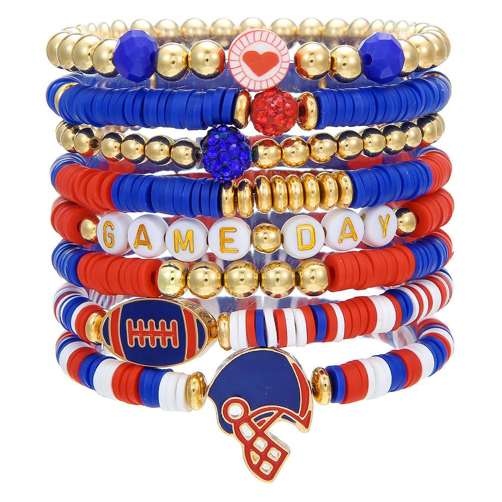 Football Friendship Bracelets Set With Geometric Shapes For Men And Women