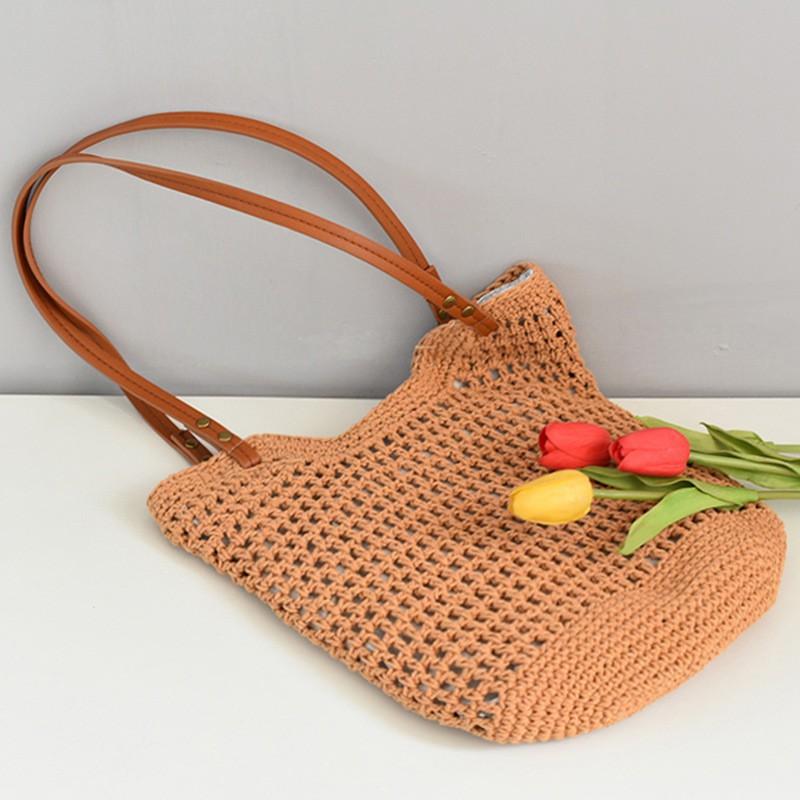 Weaving Beach Holiday Tote Bag Women's Large-capacity Shoulder Handbag