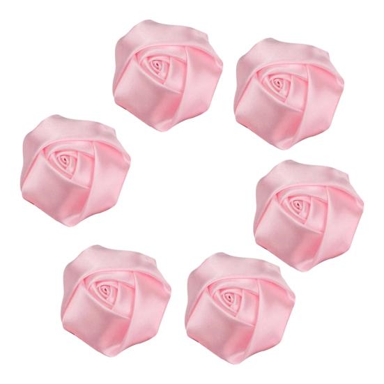6Pcs Corsage Handmade Reversible Satin Roses Wedding Corsage DIY Hair Accessories Bridal Bouquets Small Floral Accessories