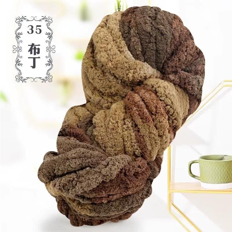 Thick Chenille Yarn for Blankets, Super Soft and Fluffy Giant Chenille-Style Polyester Yarn for Home Decor Projects