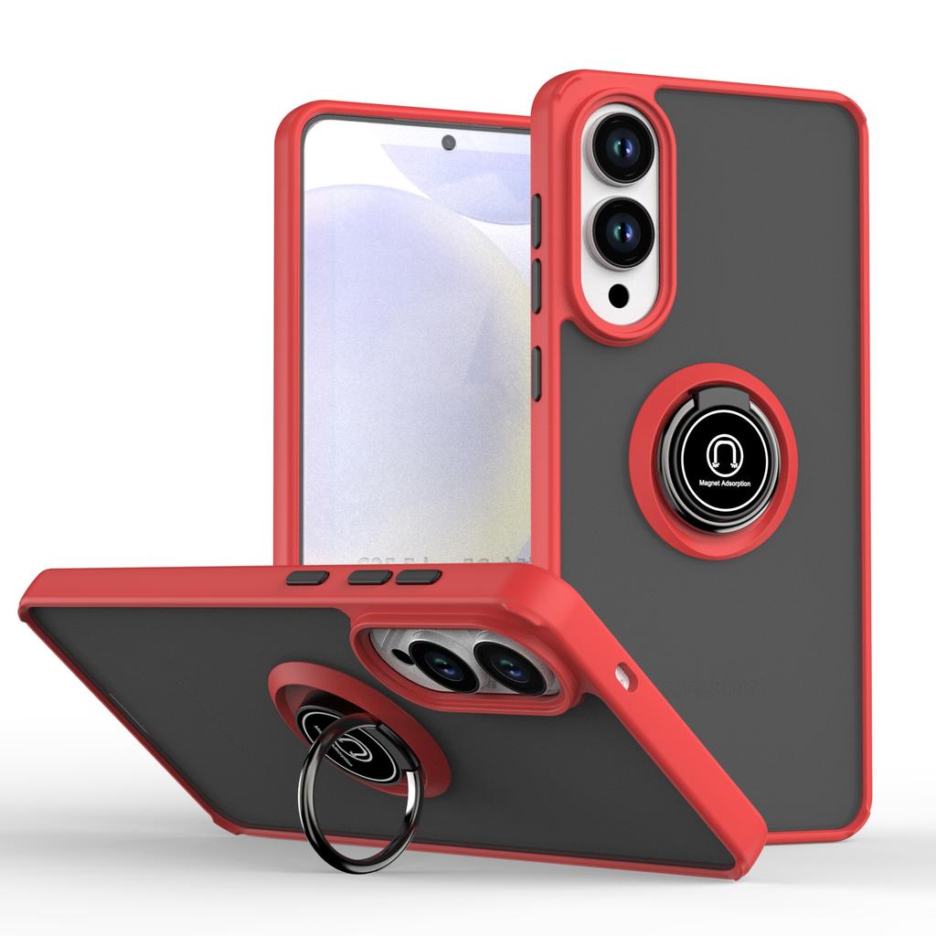 Armor Matte Case For Samsung S25 S24 S23 S22 S21 S20 Note 20 Ultra Plus S25edge S24FE S23FE Magnetic Ring Stand Shockproof Cover