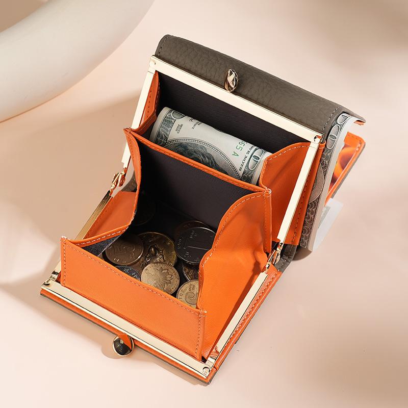 Premium Women's RFID Blocking Genuine Leather Wallet with Alloy Trim, Compact Coin Pocket & Anti-Theft Design