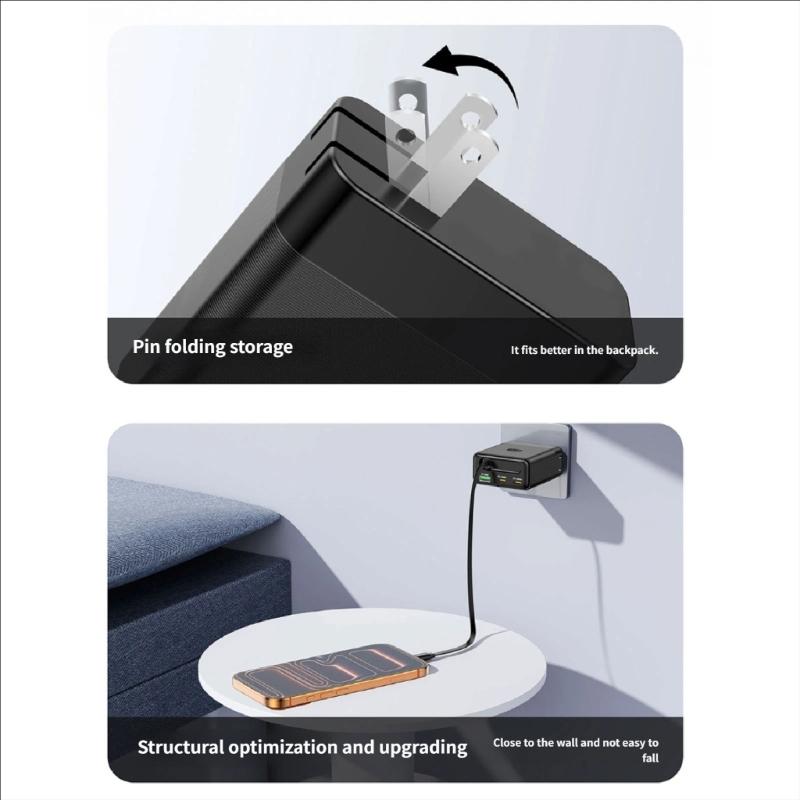 100W Wall Charger Charging Block Including Flexible USB C Cord And 3 Outputs Universal Power Supply Lightweighted
