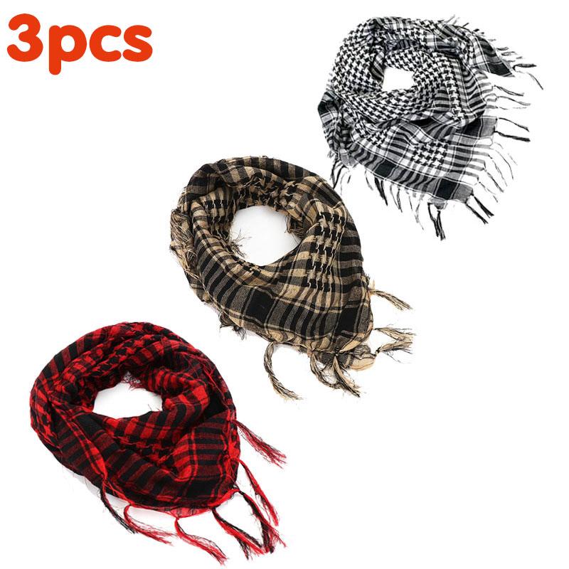 134Pcs Unisex Lightweight Plaid Fringed Arabian Desert Scarf Soft Tactical Scarf Men Ladies Turban Shawl Airsoft Pain