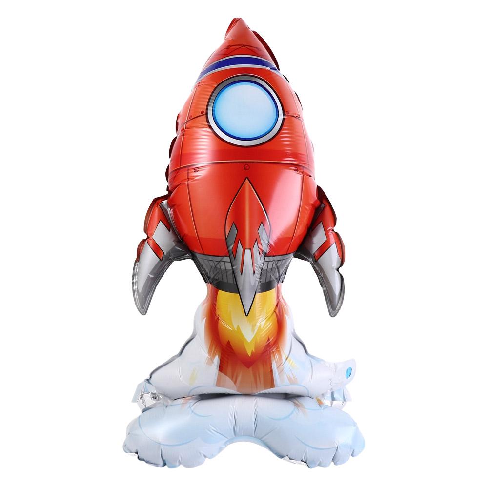 Spaceman Rocket Astronaut Balloon Standing Giant Space Rocket Balloon Inflatable Foil Rocket Shape Balloon Baby Shower 10inch