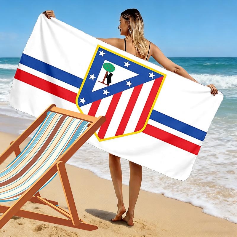 Club Atletico de Madrid Print Beach Towel, Large Soft Quick Dry Towel for Beach Camping Swimming