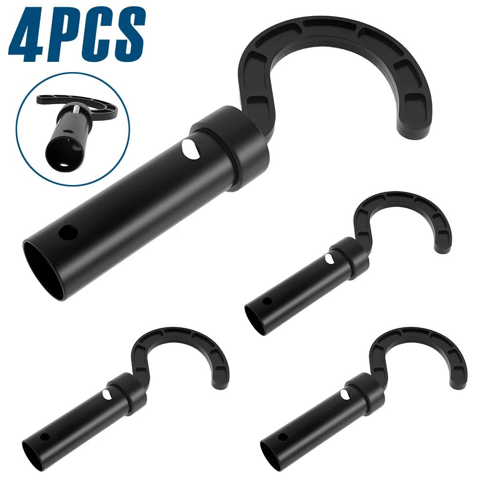 4Pcs Robotic Pool Cleaner Hook Universal Swimming Pool Vacuum Robot Telescopic Pole Hook Replacement Parts Accessories Black
