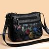 Luxury Soft Leather Women Messenger Shoulder Handbags and Purses Flowers Multi-pocket Crossbody Mommy Bag Ladies Sac