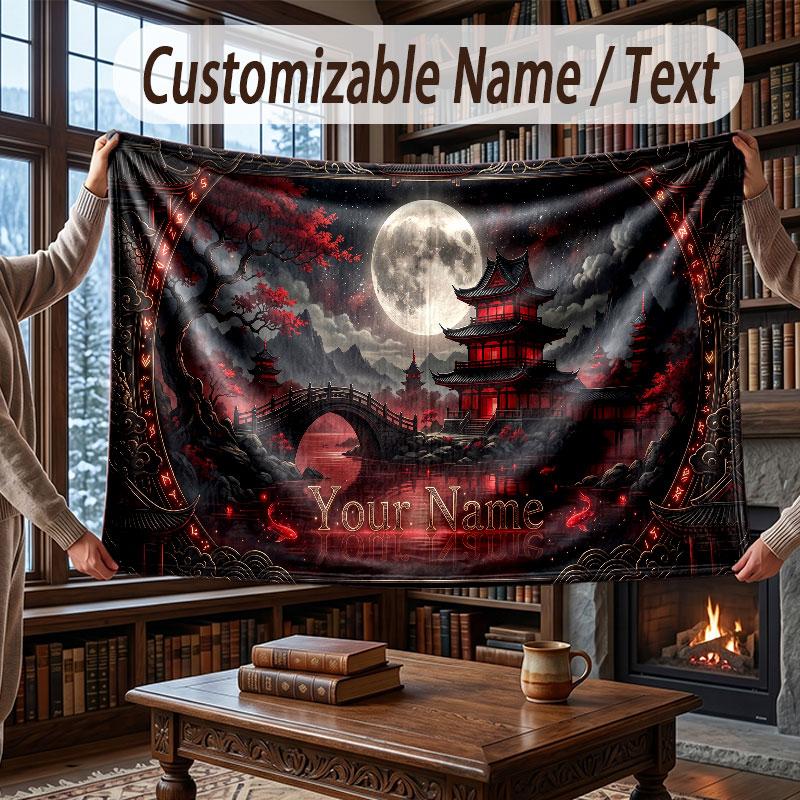 Weltraum Kosmisches Thema Decke Benutzerdefinierter Name Text Personalisierte Decke Weich Gemütlich Decke für Zuhause Sofa Bett