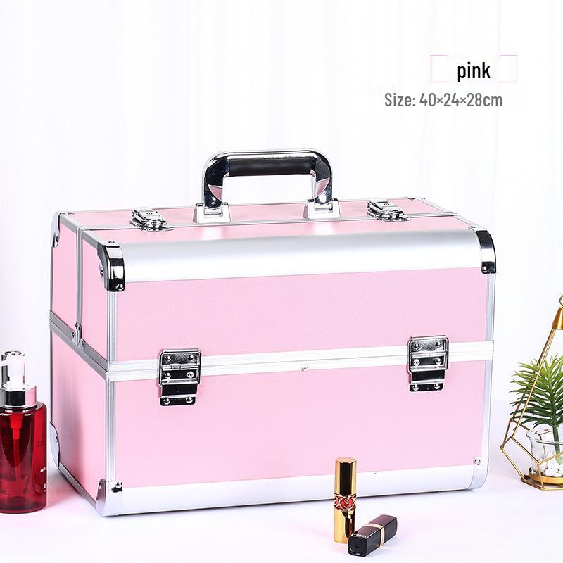 Portable Professional Makeup Case with Trolley, Lockable, Large Capacity for On-Site Beauty, Manicure, Microblading