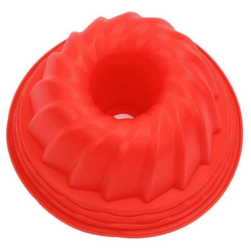 Swirl Bundt Ring Cake Bread Pastry Silicone Mold Pan Bakeware Tray Mould Tool