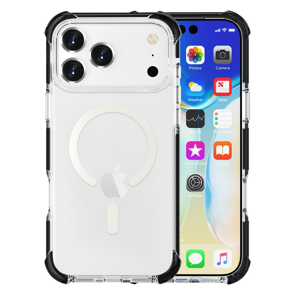 For iPhone 17 Pro Case Compatible with MagSafe Reinforced Corners TPU + Acrylic + TPE Phone Cover
