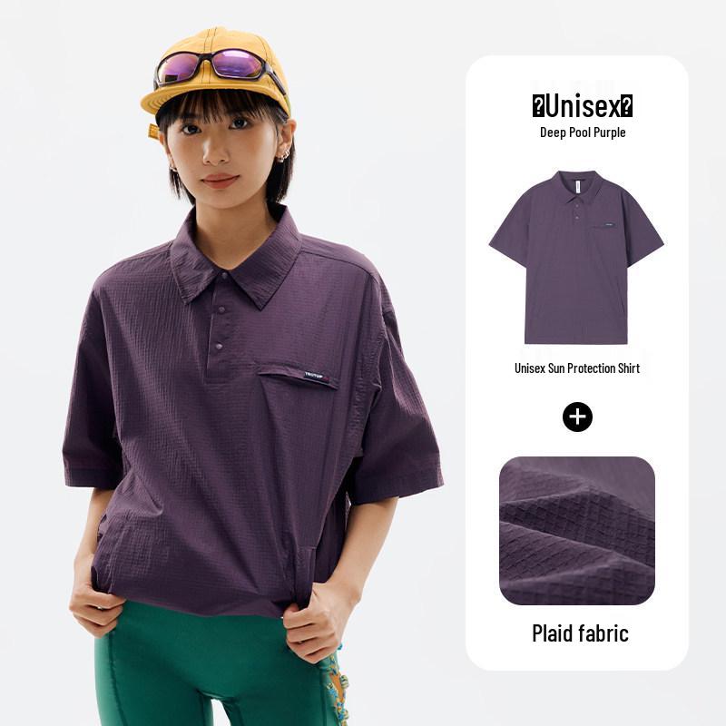 YX Unisex Quick-Dry Polo Collar Short Sleeve, Lightweight Breathable Sun Shirt 2XL