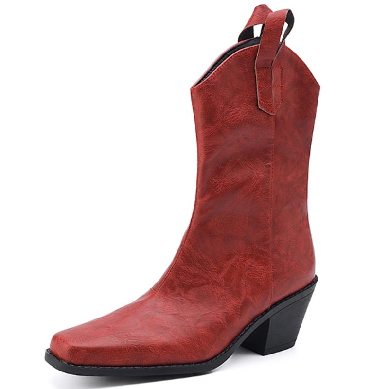 Vintage Ankle Boots for Women Autumn Winter Black Brown Short Boot Wedge Low Heels Footwear Riding Shoes Ladies Brand Large Size
