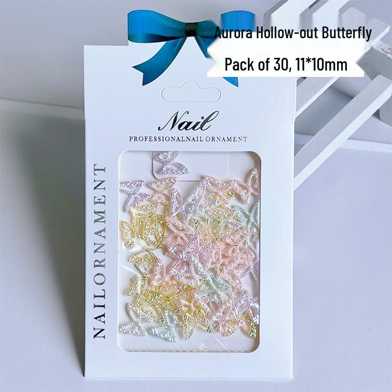 Luxurious 3D Aurora Butterfly Nail Art Rhinestones