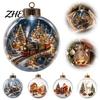 Indoor Party Ambient Lights Light Up Christmas Scene Ball Ornament with Warm LED Glowing Holiday Story for Clear Acrylic Hanging Balls Tree Decor and