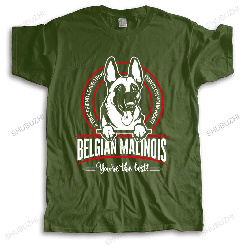 Man Crew Neck Brand Short Sleeve Tshirt BELGIAN MALINOIS Unisex High Quality Tshirt Teenagers Cool Tops Bigger Size