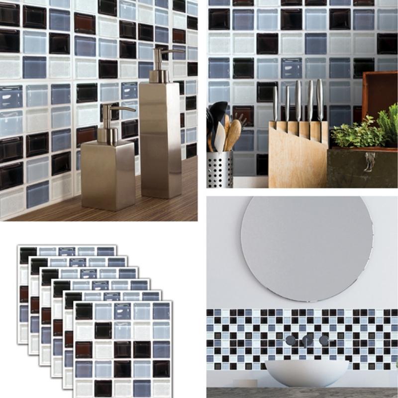 Wall Tiles Slip Proof PVC Floor Stickers 6PCS Quick Installation Bathroom Safety Decals For Wet Area Kitchen Sink Wall