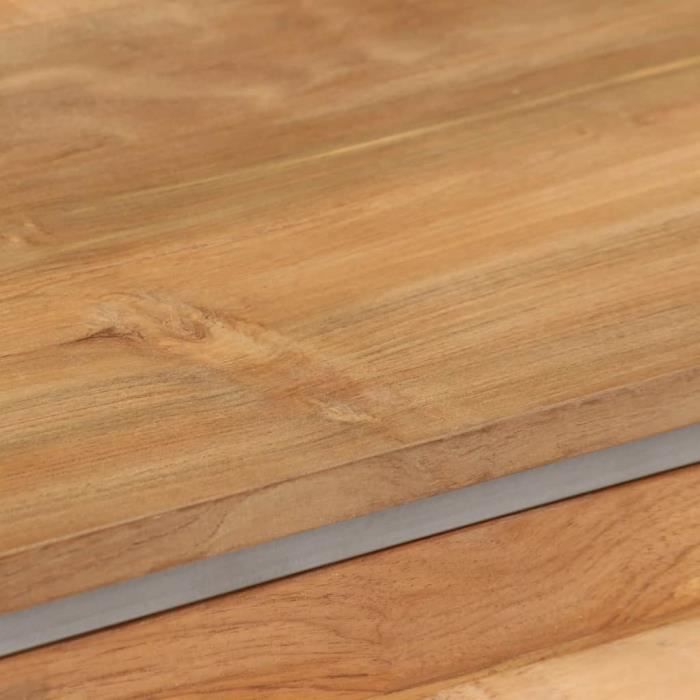 VidaXL Meuble TV Teck recyclé et acier 120 x 30 x 40 cm