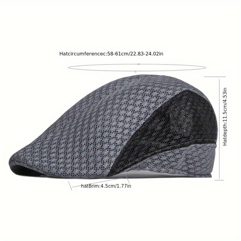 Berretto Basco Classico Traspirante da Uomo Cappello Estivo Traspirante in Rete Cappello Piatto Cappelli da Guida per Uomo