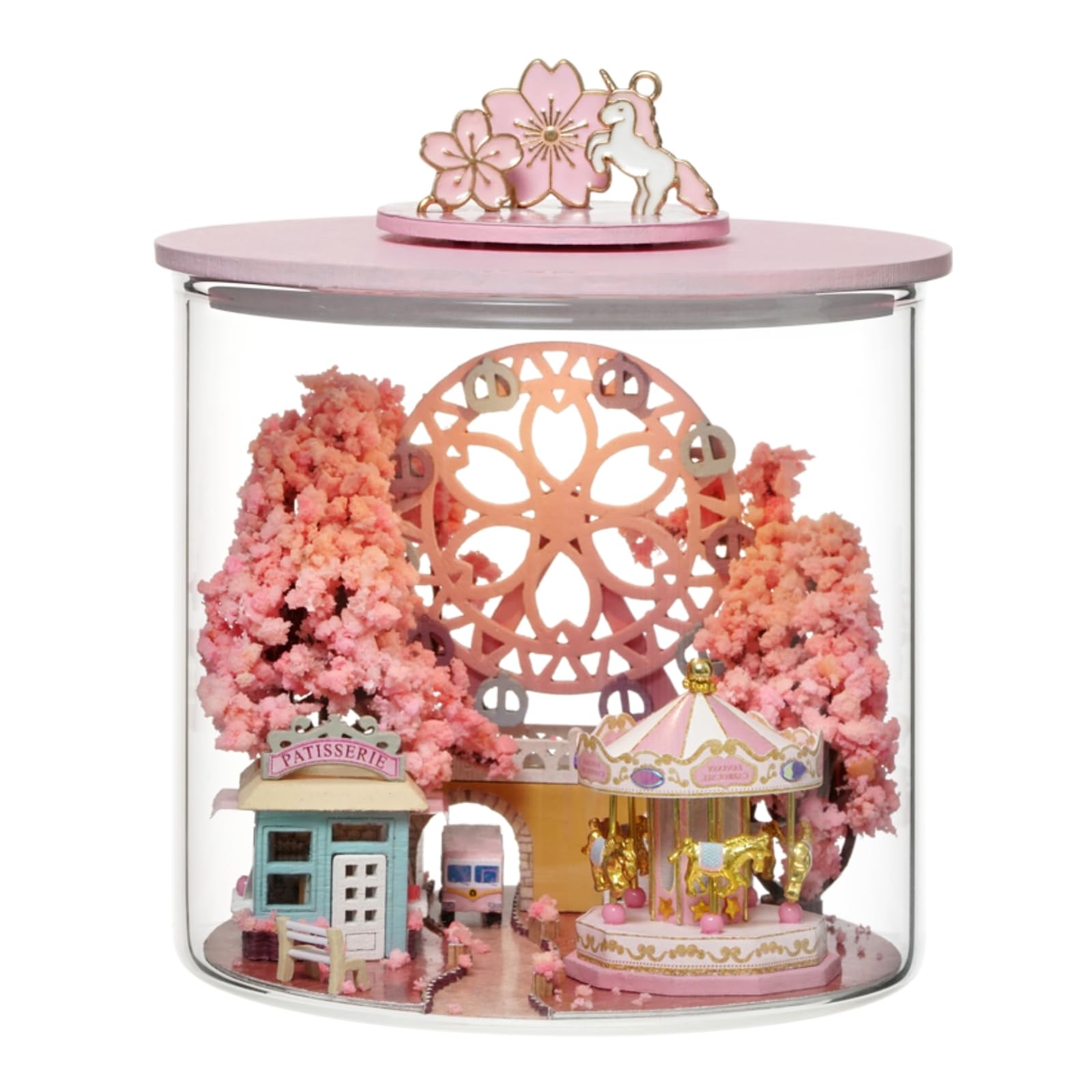 

CUTEROOM DIY Wooden Dollhouse Kit Cherry Blossom Landscape Miniature Dream Bottle Handmade Craft Interior Gift - House, Series, Kit, Decoration,