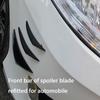 6 Pieces PU Car Front Bumper Lip Decorative Stylish Self-adhesive Carbon Fiber Grain Splitter Part Accessories