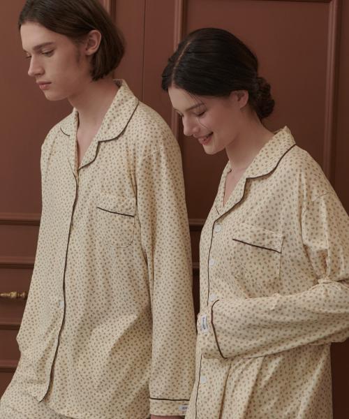 [OFF HOUR] Cinnamon Muse Peach Fluff Long Sleeve Pajama Set [Shipped from Korea] 100% Authentic
