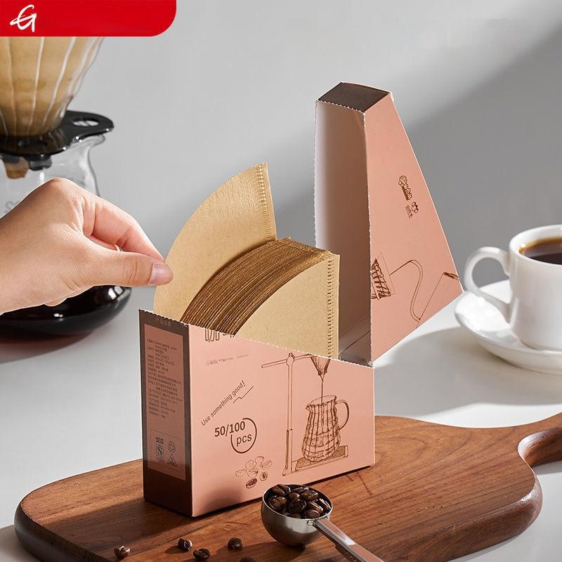 Gianxi Coffee Filtration Paper Drip 01 02 Espresso Natural 1-4 Cups Barista Mocha Pot Cone-Shape Bag For Coffee Accessories