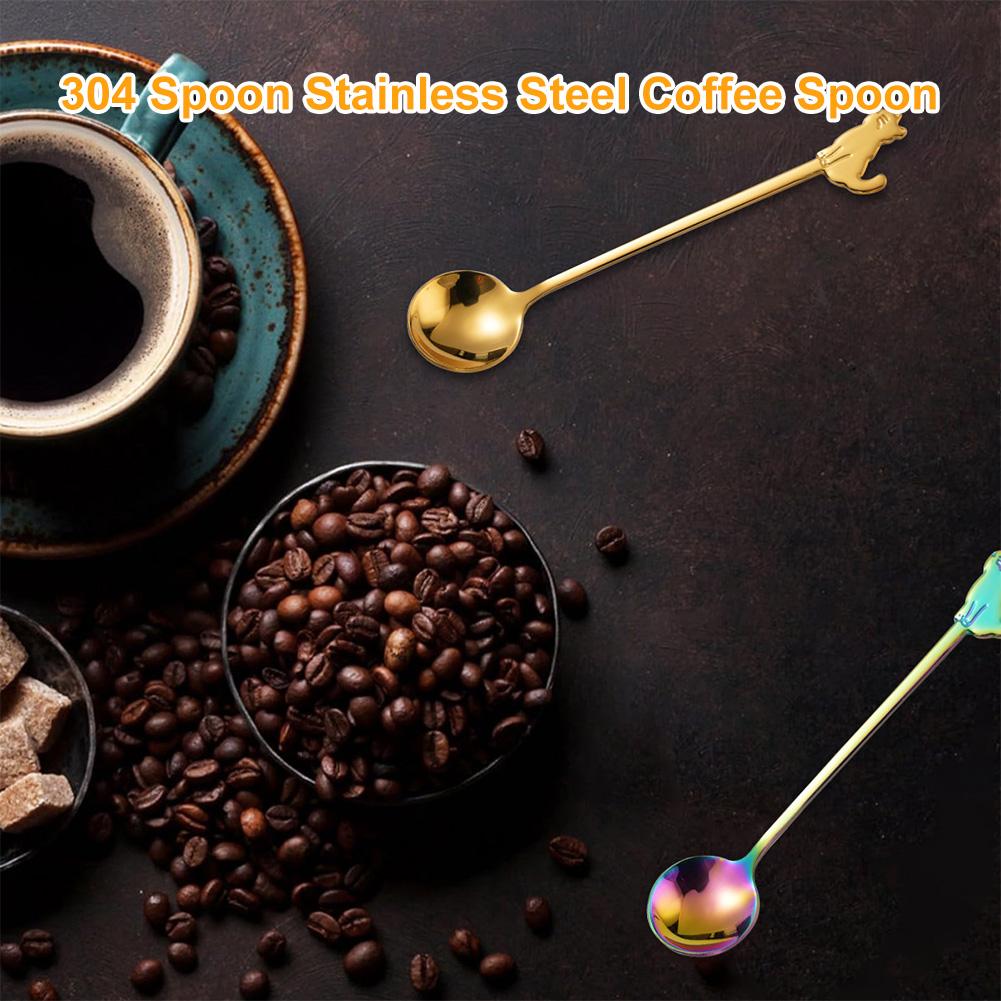 Kaffeelöffel mit langem Griff Edelstahl Besteck Eis Dessert Mischlöffel für Picknick Küchentischgeschirr Barwerkzeuge Schaufel