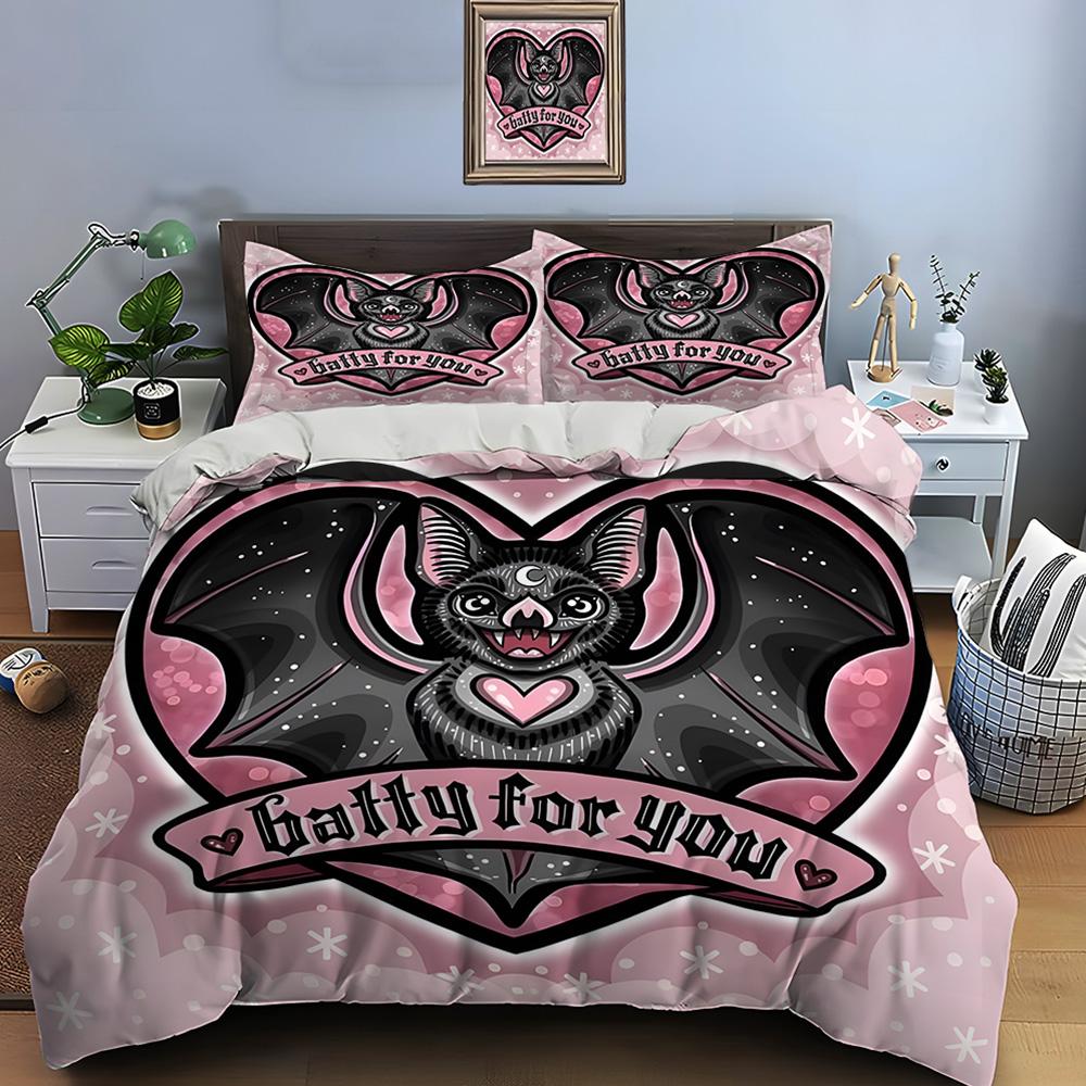 3PC Gothic Love Art Print Bedding Set Duvet Cover 1 Duvet Cover 2 Pillowcases Adult and Children Bedding Set Luxury Gifts