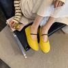 Retro Round Head Mary Jane Flat-soled Single Shoes Women's 2025 Spring and Autumn New Fashionable Simple Shallow Mouth One-word Single Shoes