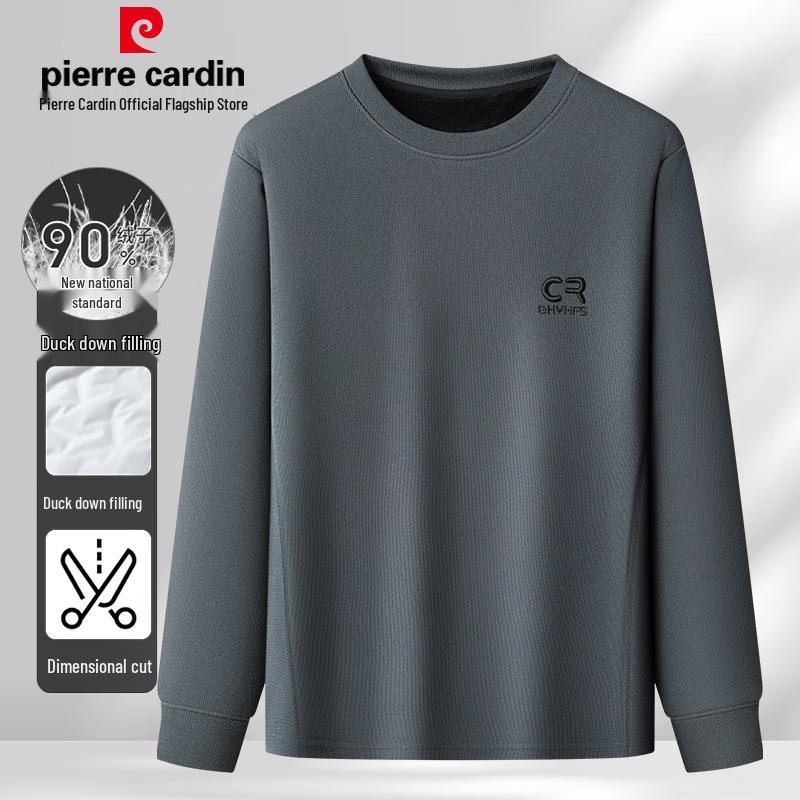 Pierre Cardin Men's 90% Down Blend Winter Knit Pullover Sweater