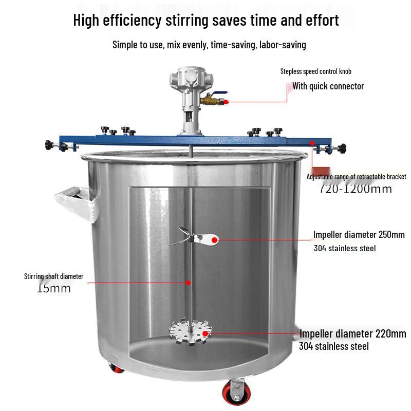 Baimingyang IBC Ton Barrel Pneumatic Paint Agitator Mixer CN plug (adapter included)
