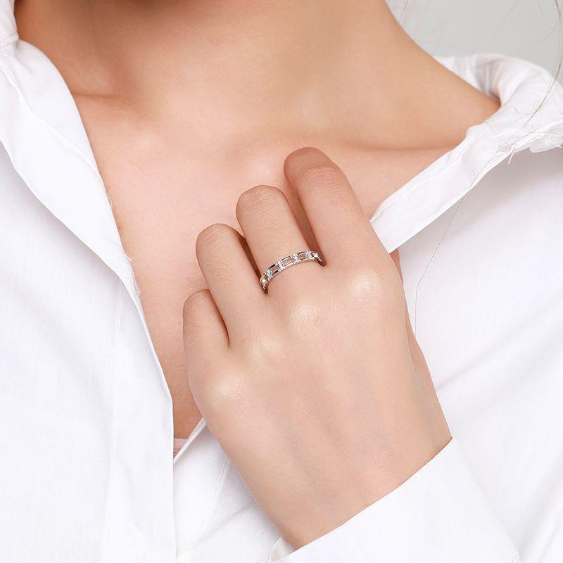 Tancise Classic 925 Sterling Silver Zirkónový prsteň Dámske šperky Svadobný darček na párty