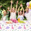 3pcs Pink Dinosaur Birthday Tablecloths 108x54inch Watercolor Dinosaur Birthday Decorations for Girls Dino Birthday Party Disposable Table Covers