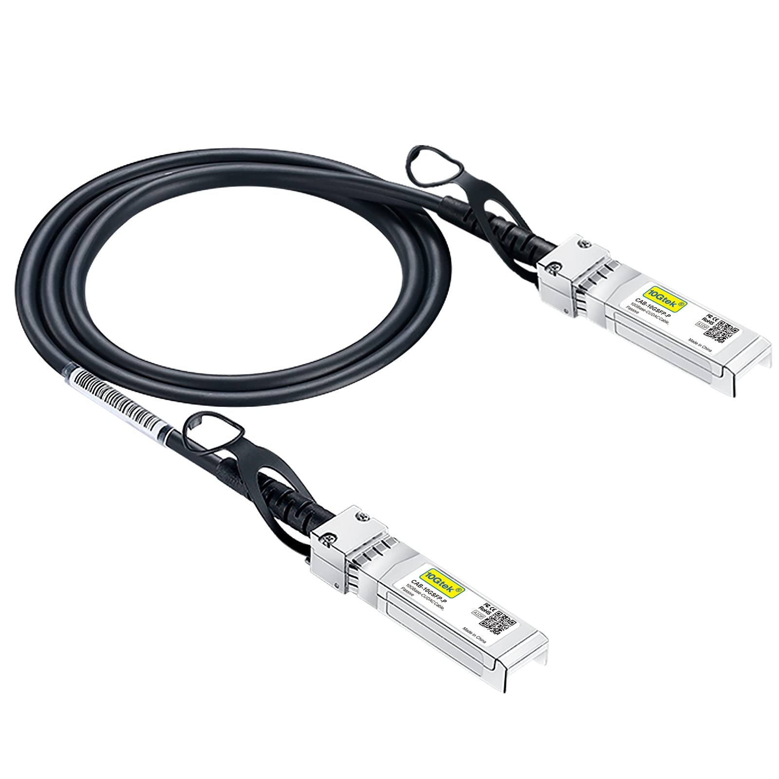 

10Gtek 10G DAC Twinax Сумісний з Cisco, Ubiquiti та 2 шт. кабелів SFP+, Кабелі SFP+, SFP-H10GB-CU0.5M, Meraki, UniFi, Mikrotik, Intel, Fortinet, чорний