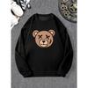 Casual Round-Neck Sweatshirt For Men With Scars Bear Design.